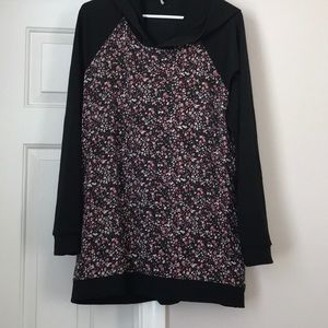 Black and floral maternity hoodie